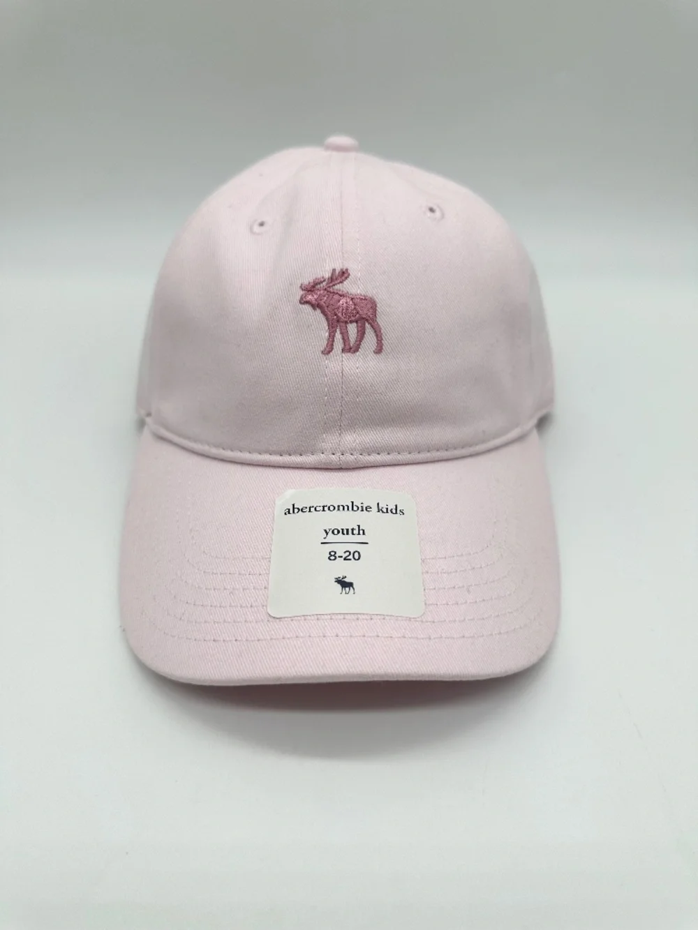 Abercrombie Kids Pink Youth Minimal Cap Embroidered Moose Hat Size 8-20